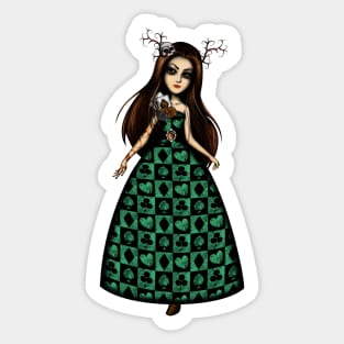 Girl with skull Fantasy Gothic Girl Sticker